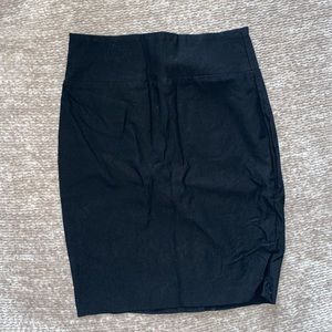 Black pencil mini skirt with mini-slit